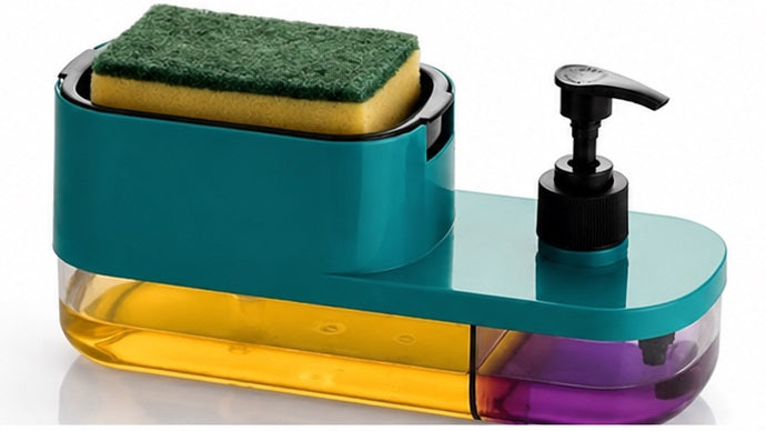 3-in-1 Soap Pump Dispenser with Sponge Holder | Kitchen Sink Organizer