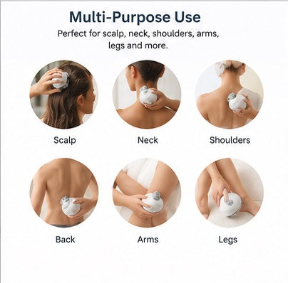 Electric Scalp Massager – Waterproof Rechargeable Head & Body Massager
