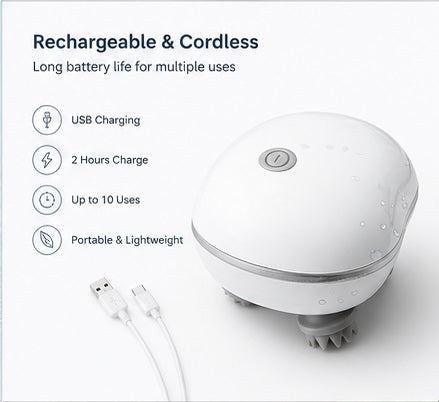 Electric Scalp Massager – Waterproof Rechargeable Head & Body Massager